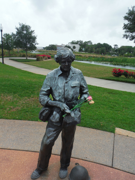 soldier with roses